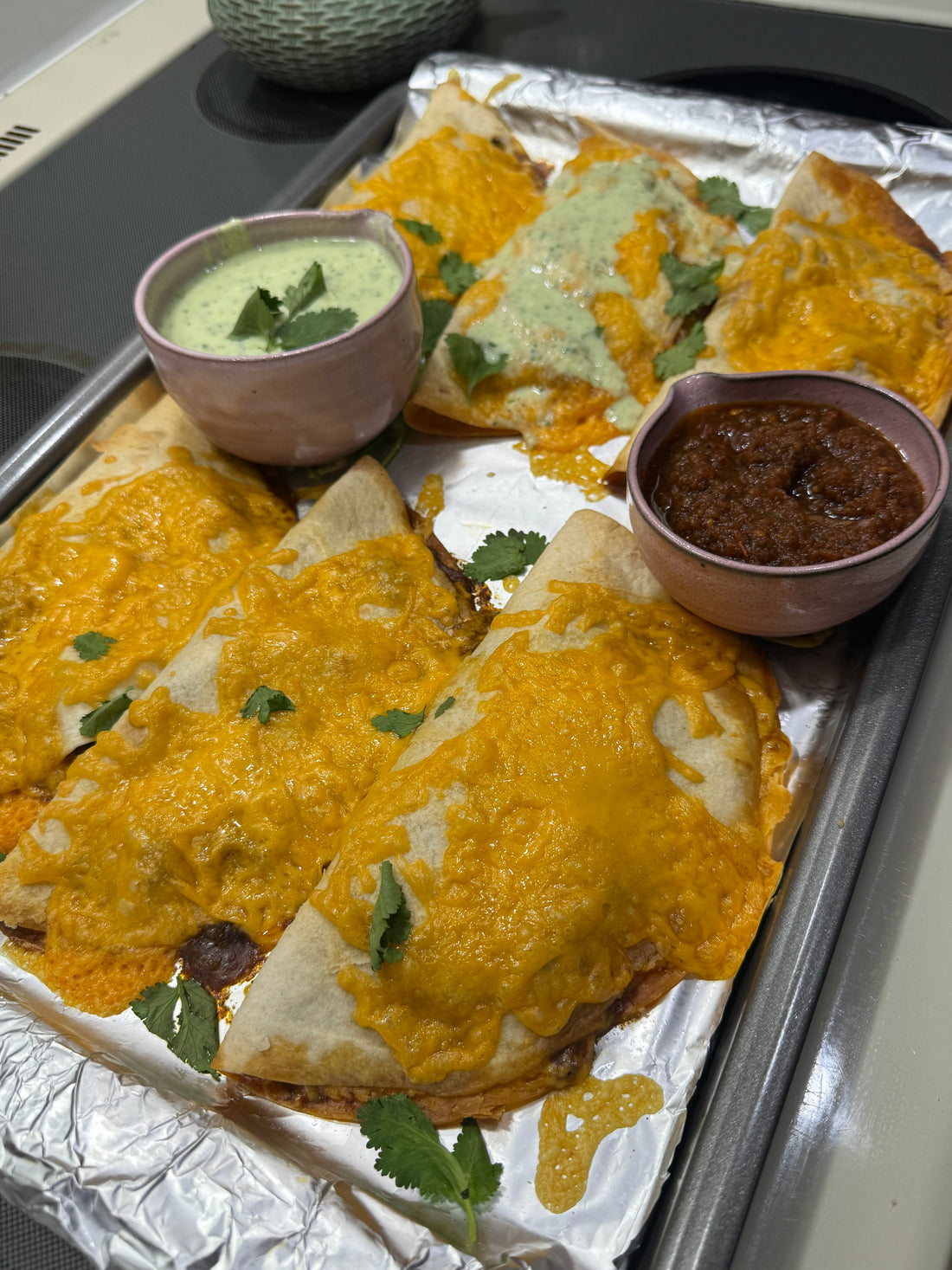 Sheet Pan Beef Tacos with Lime Avocado Cream