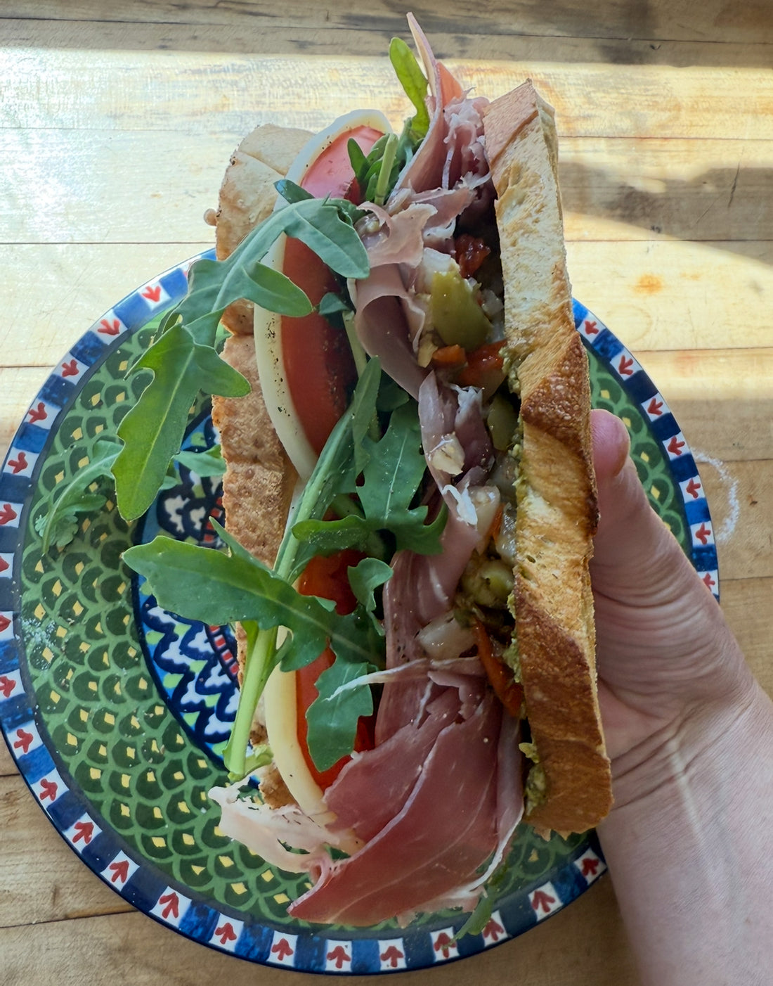 Italian Deli Sandwich with Pesto and Olive Salad