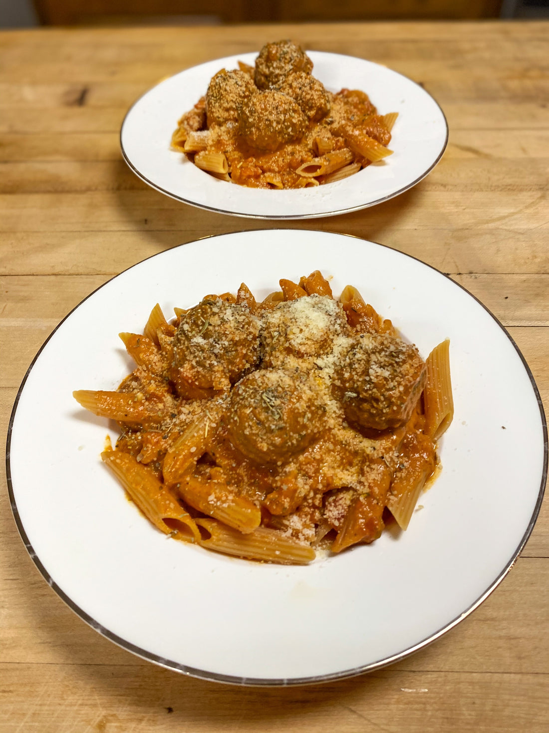Creamy Vodka Penne with Meatballs