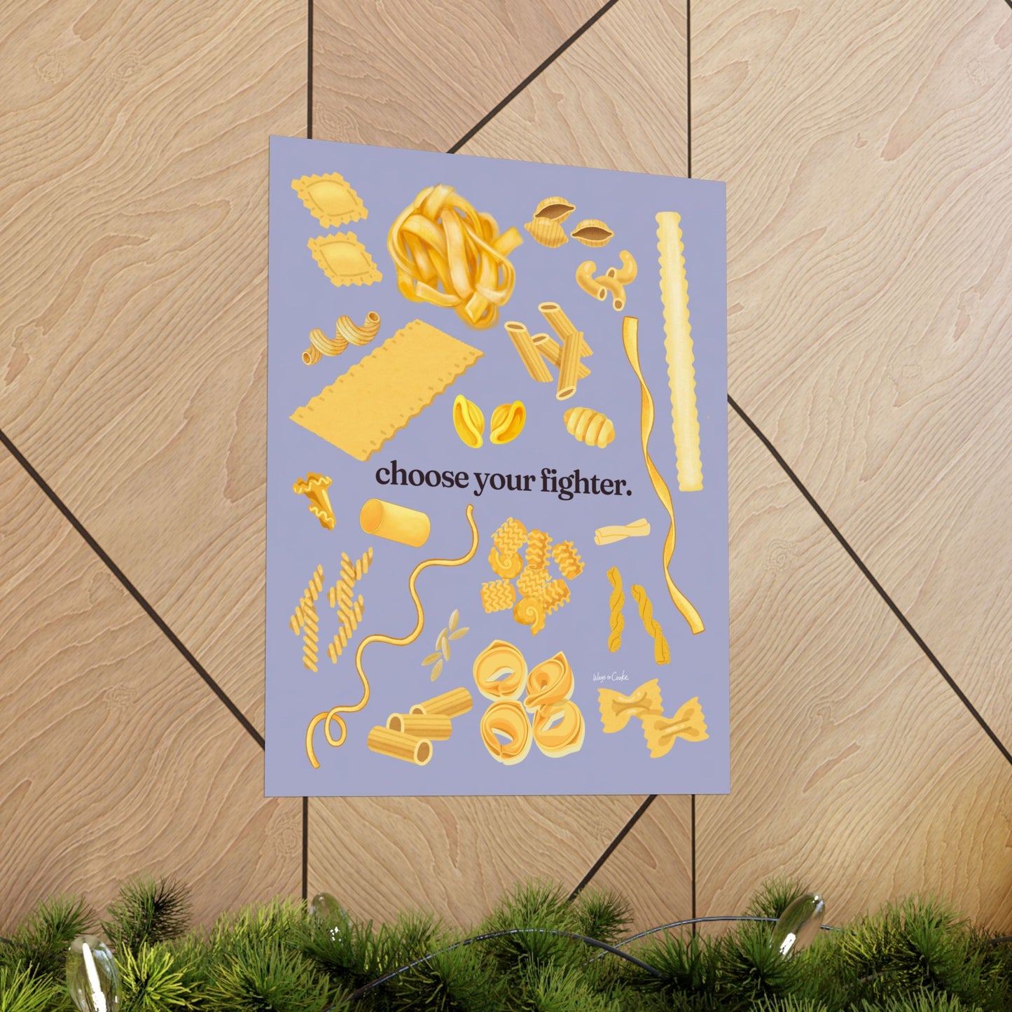 Pasta Poster - "Choose Your Fighter" Matte Vertical Art Print