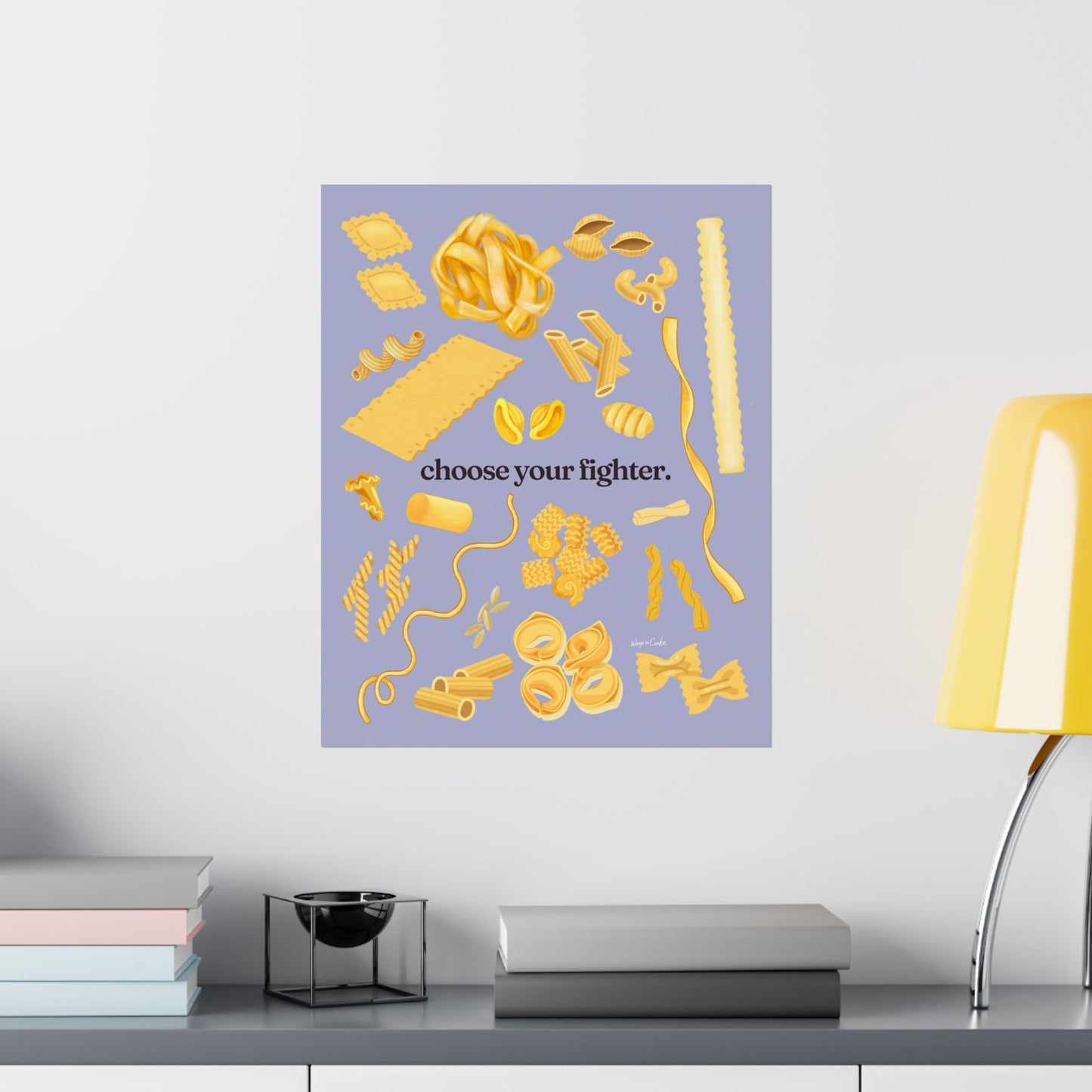Pasta Poster - "Choose Your Fighter" Matte Vertical Art Print