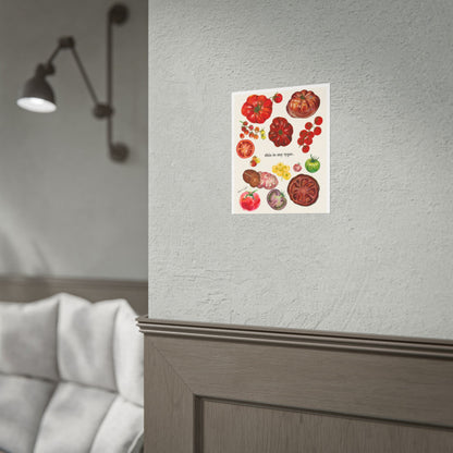 Tomato Variety Art Poster — “this is my type.” Rolled Wall Print