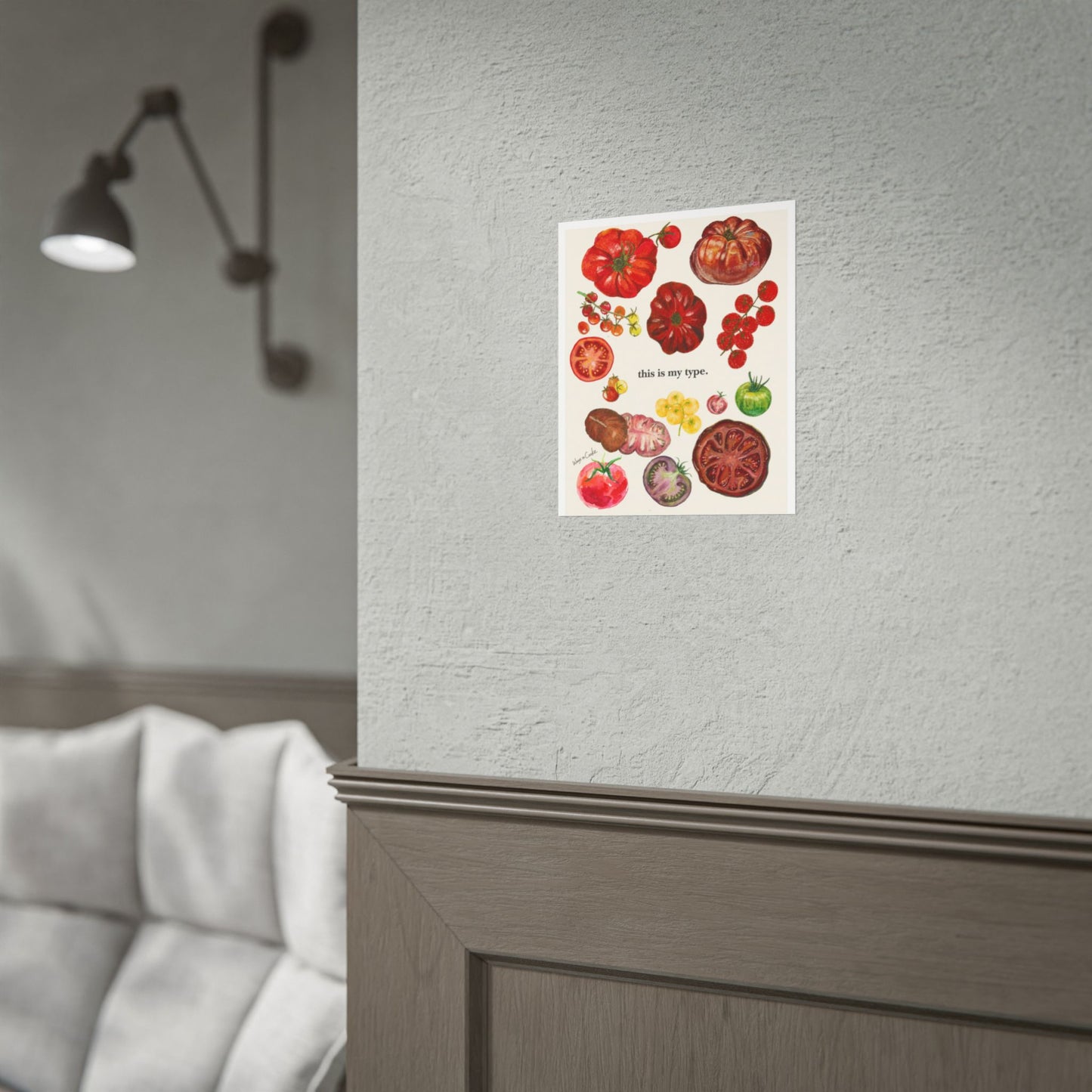 Tomato Variety Art Poster — “this is my type.” Rolled Wall Print