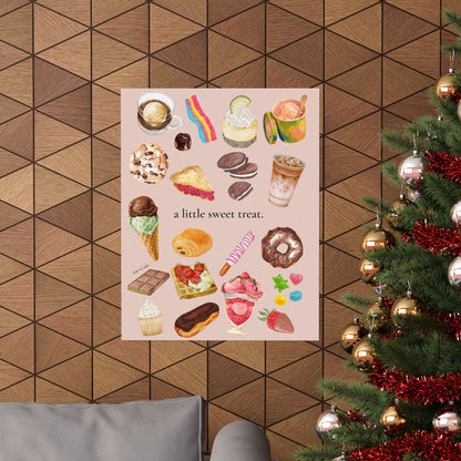 Sweet Treats Poster — Matte Vertical Dessert Art Print ("a little sweet treat.")