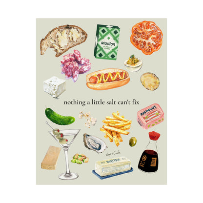Kitchen Salt Lover Poster — "nothing a little salt can't fix" Matte Vertical Art
