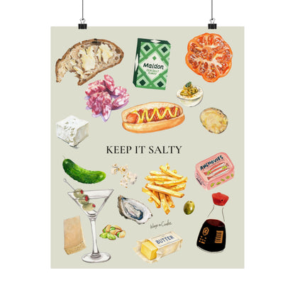Food Illustration Poster — “Keep it Salty" Matte Vertical Art Print