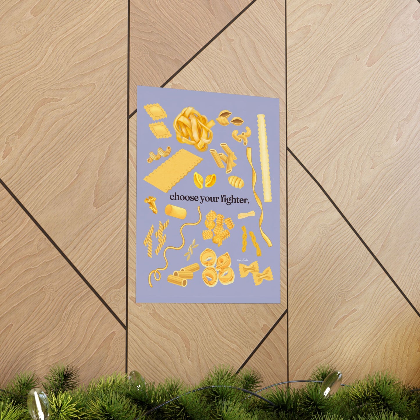 Pasta Poster - "Choose Your Fighter" Matte Vertical Art Print