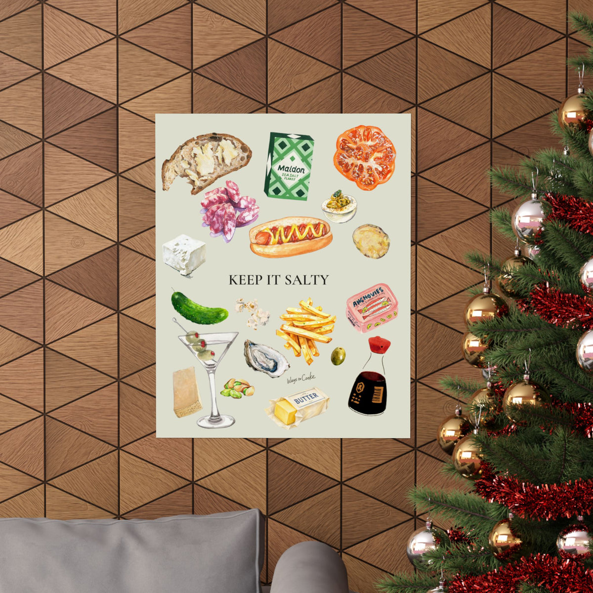 Food Illustration Poster — “Keep it Salty" Matte Vertical Art Print