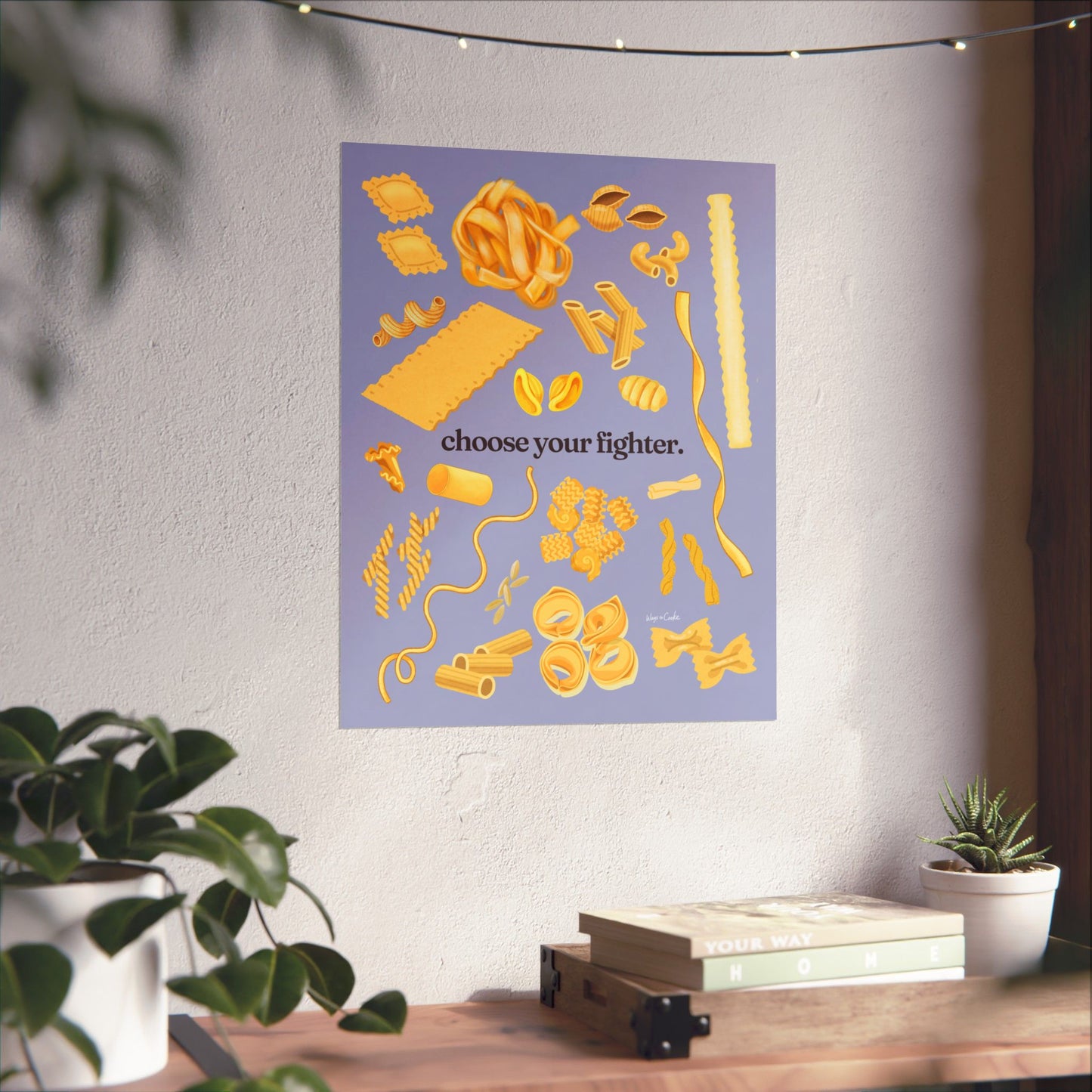 Pasta Poster - "Choose Your Fighter" Matte Vertical Art Print