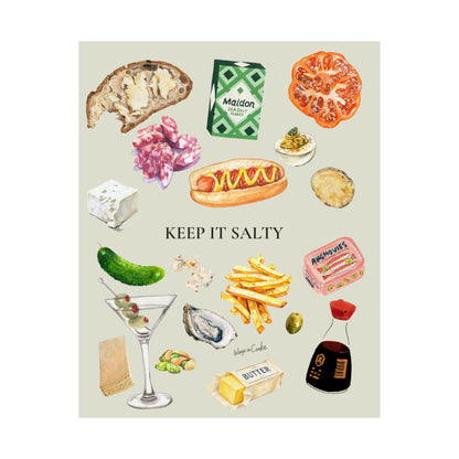 Food Illustration Poster — “Keep it Salty" Matte Vertical Art Print