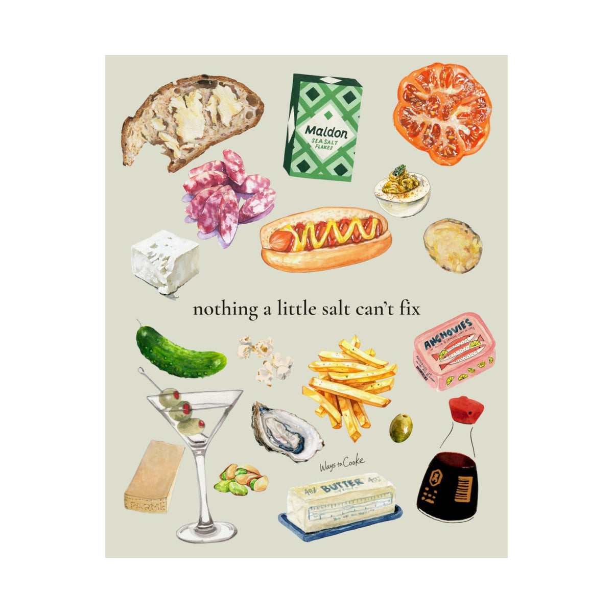 Kitchen Salt Lover Poster — "nothing a little salt can't fix" Matte Vertical Art