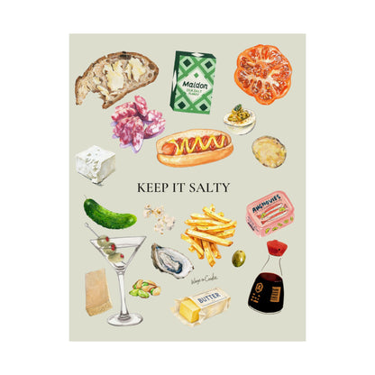 Food Illustration Poster — “Keep it Salty" Matte Vertical Art Print